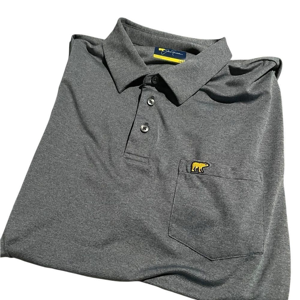 Jack Nicklaus size large Men's Gray Polo Shirt new never worn Awesome